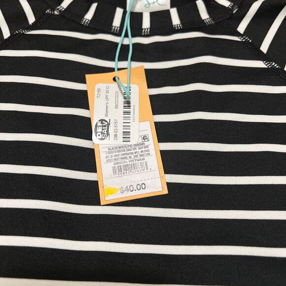 Kona Sol UPF 50 Crewneck Swim Shirt Rash Guard Black NWT Size S - Picture 3 of 4